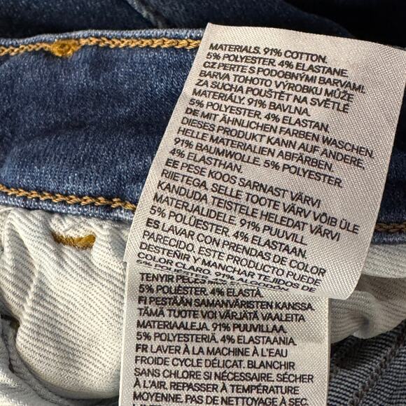 H&M &Denim Small Skinny Jeans Ultra High Waist Stretch Zip-Fly Whiskered Blue - Picture 9 of 9